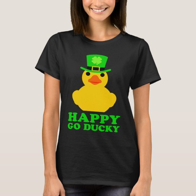 T-shirt Funny Yellow Rubber Duck Leprechaun Hat St Patrick (Devant)