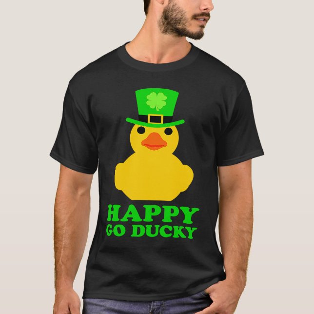 T-shirt Funny Yellow Rubber Duck Leprechaun Hat St Patrick (Devant)