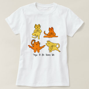 T-shirt Funny Yoga Cats, Yoga Pun Mème Yoga Humour