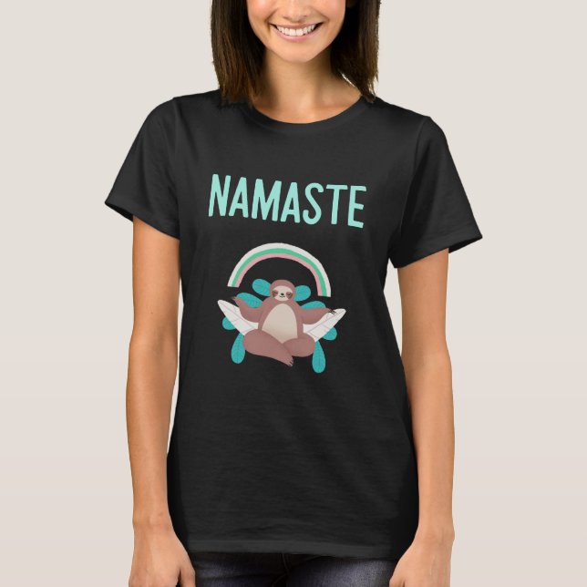 T-shirt Funny Yoga et Sloth Namaste (Devant)