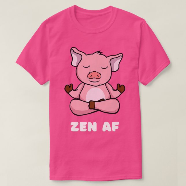 T-shirt Funny Yoga Pig Zen AF Meditating Calm Relaxed Anim (Design devant)