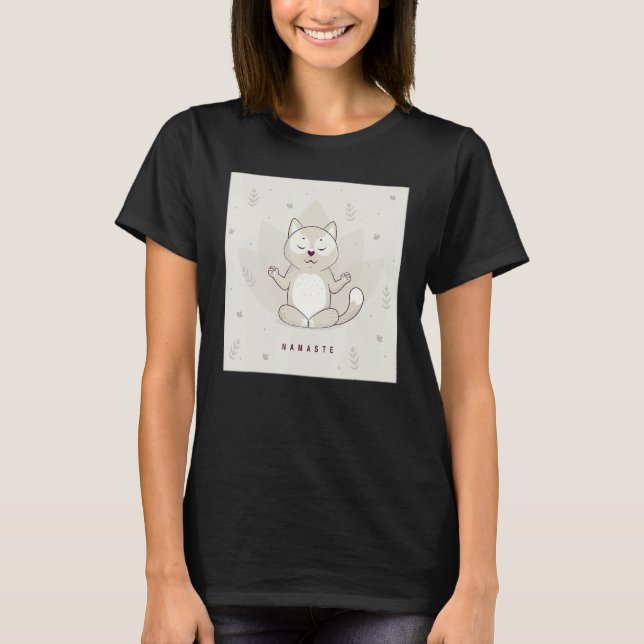 T-shirt Funny Yoga pose meditation raccoon namaste lotus m (Devant)