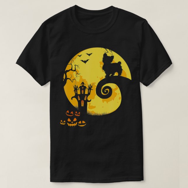 T-shirt Funny Yorkie And Moon Halloween Costume  (Design devant)