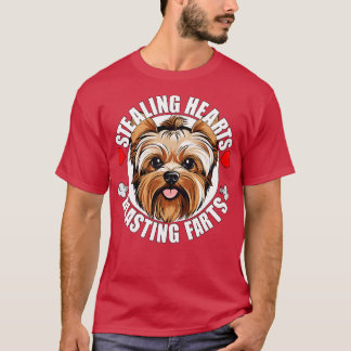T-shirt Funny Yorkie Voler Coeurs Yorkshire Terrier