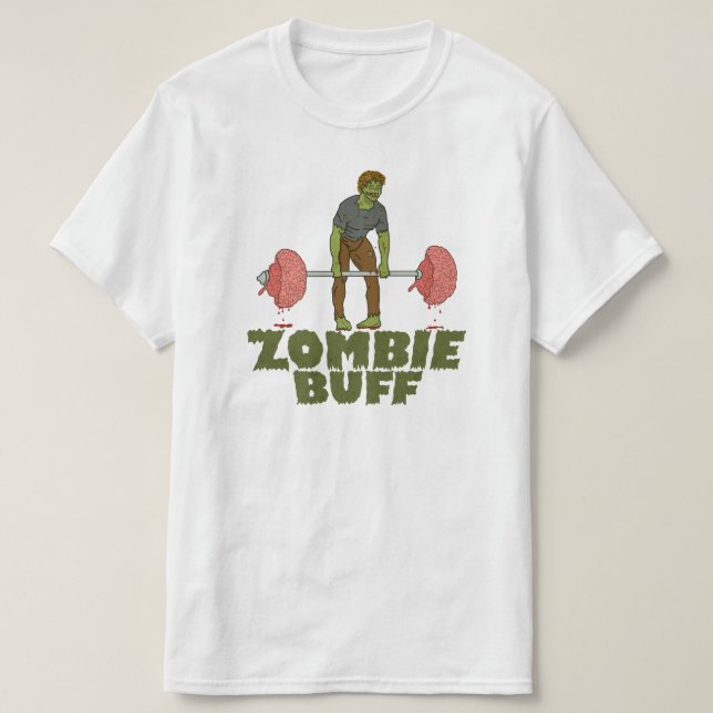 T-shirt Funny Zombie Buff Weightlifter (Design devant)