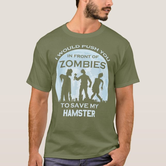T-shirt Funny Zombie Halloween Hamster pour animaux de com (Devant)