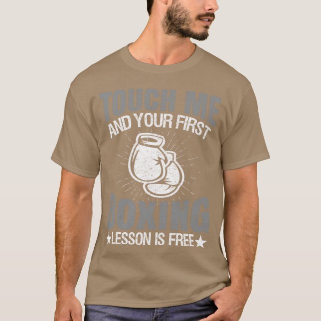 T-shirt Funnyouch me and your first boing lesson is free b (Devant)