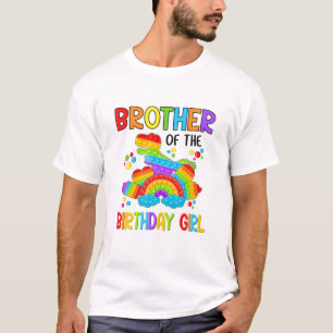 T-shirt Funy Frère De L'Anniversaire Fille Pop It Dinosaur