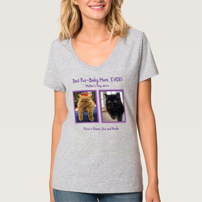 T-shirt Fur Baby Mother's Day Personnalise l'Modèle photo (Devant)