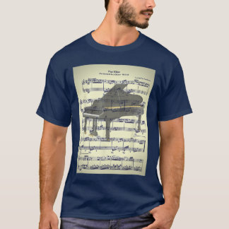 T-shirt Fur Elise Beethoven Partition de Piano Aspect Vint