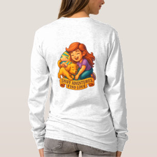T-shirt Fur Lies Love Lève mignonne Lady and Puppy Cartoon