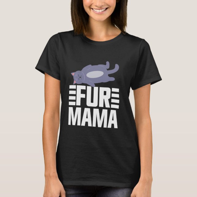 T-shirt Fur maman chat maman (Devant)