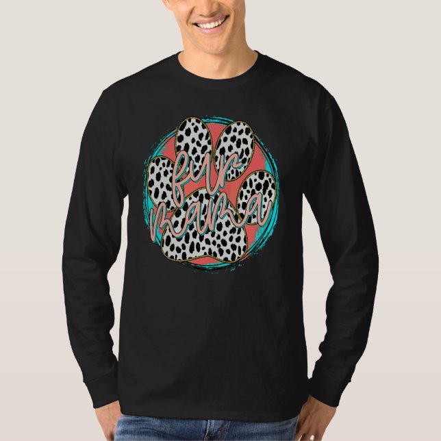 T-shirt Fur Maman Leopard Chien Mignonne Grossesse (Devant)