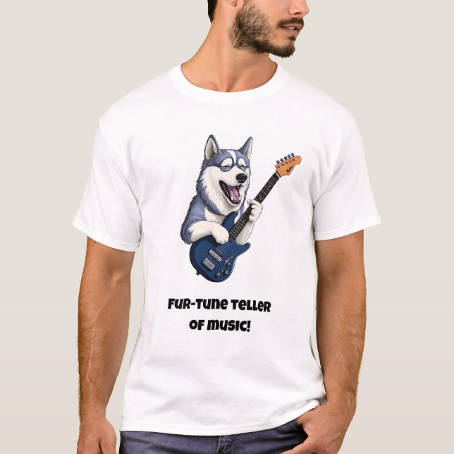 T-shirt Fur-tune teller de musique / Funny Dog (Devant)