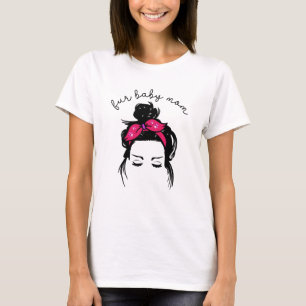 T-shirt Furbaby Mom Messy Bun minimaliste Art