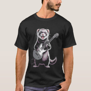 T-shirt Furet drôle guitare animal