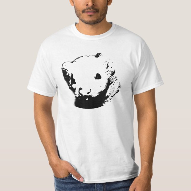 T-shirt Furet en noir et blanc (Devant)