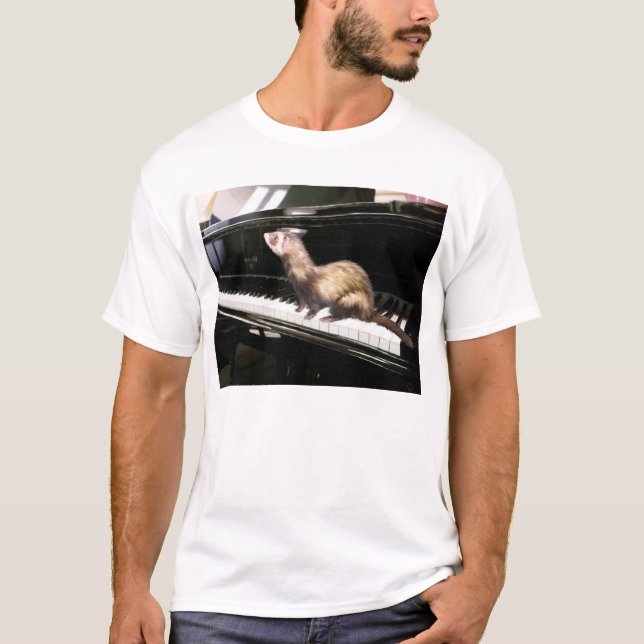 T-shirt Furet sur le piano (Devant)