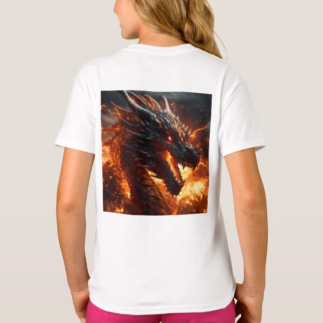 T-shirt Fureur déchaînée : Dragon de la tempête infernale (Dos)
