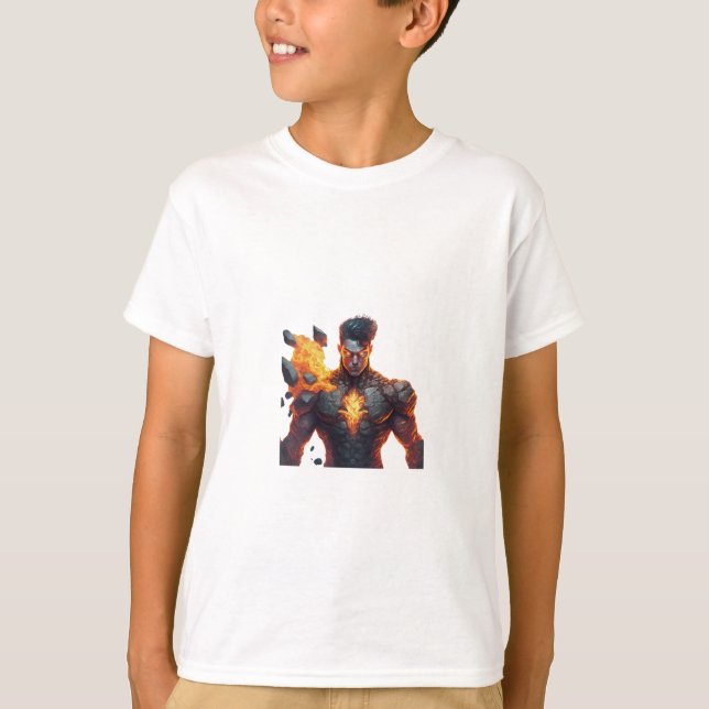 T-shirt Furie élémentaire : Superhero Terre et Feu (Devant)