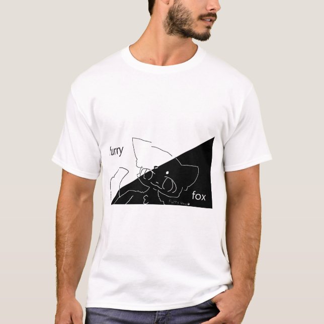 T-shirt furry fox and furry island mark shirt (Devant)