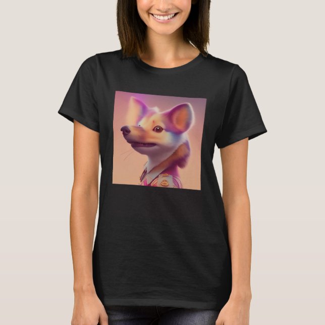 T-shirt Furry Fuzzy Sneaky Squirrel Ferret Animal Peach Go (Devant)