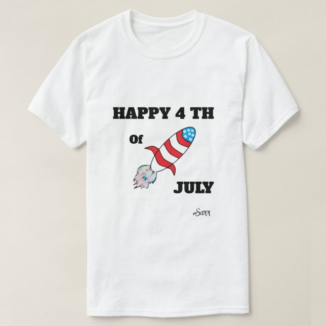 T-Shirt ; Fusée 4 Juillet (Design devant)