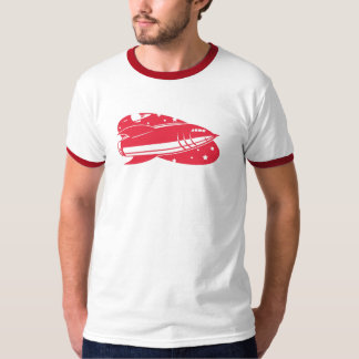 T-shirt fusée rouge rétros 2