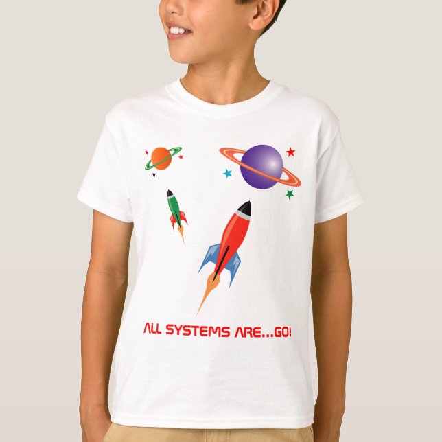 T-shirt Fusées spatiales colorées cool (Devant)