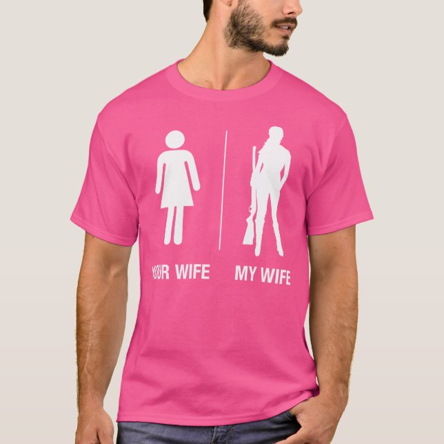 T-shirt Fusil Hunter Feu mari amusant (Devant)