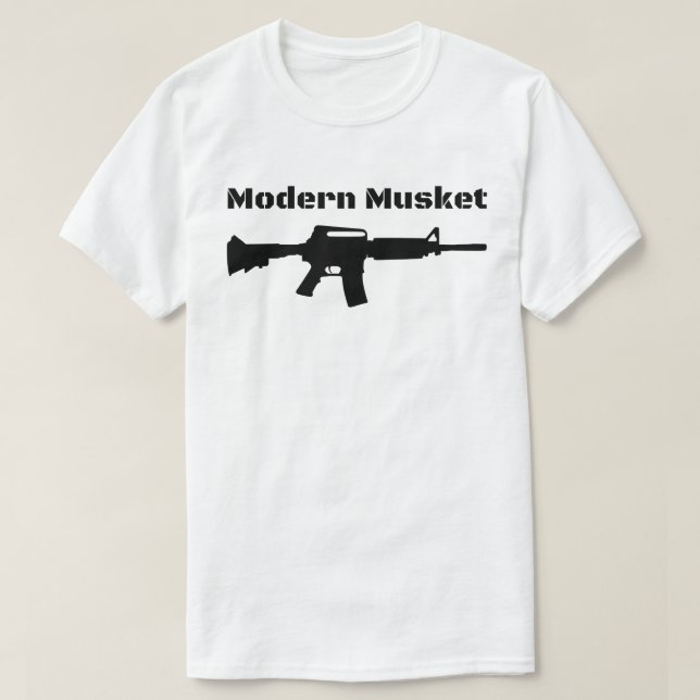 T-shirt Fusil moderne Molon Labe de noir du mousquet AR15 (Design devant)