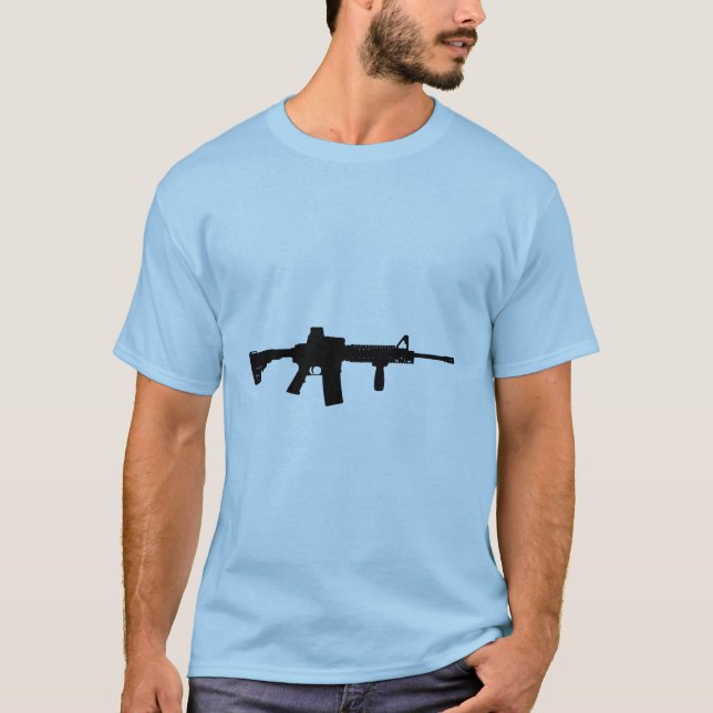 T-shirt Fusil noir AR-15 de l'art de Phil en ligne (Devant)