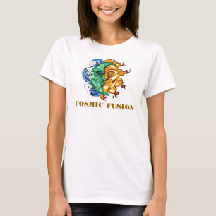 T-SHIRT FUSION ABSTRAITE DU SOLEIL ET DE LUNE