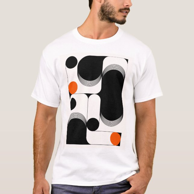 T-shirt Fusion contemporaine : Cercle et ligne Abstraits m (Devant)