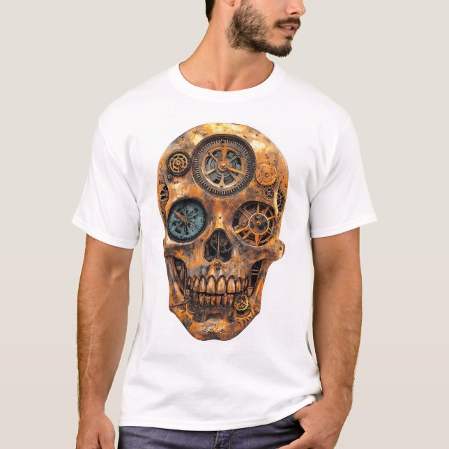 T-shirt Fusion de crâne d'horlogerie (Devant)