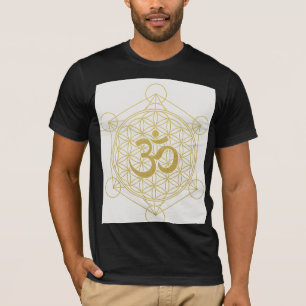 T-shirt Fusion énergétique : Om Symbole rencontre la géomé