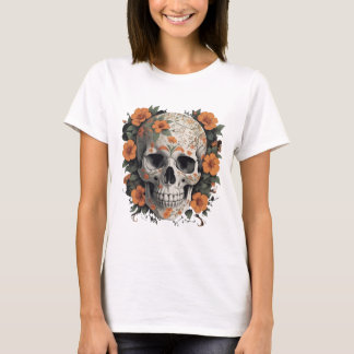 T-shirt Fusion florale - Edgy & Elegant Vector Design