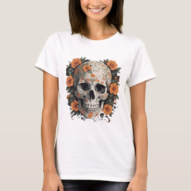 T-shirt Fusion florale - Edgy & Elegant Vector Design (Devant)