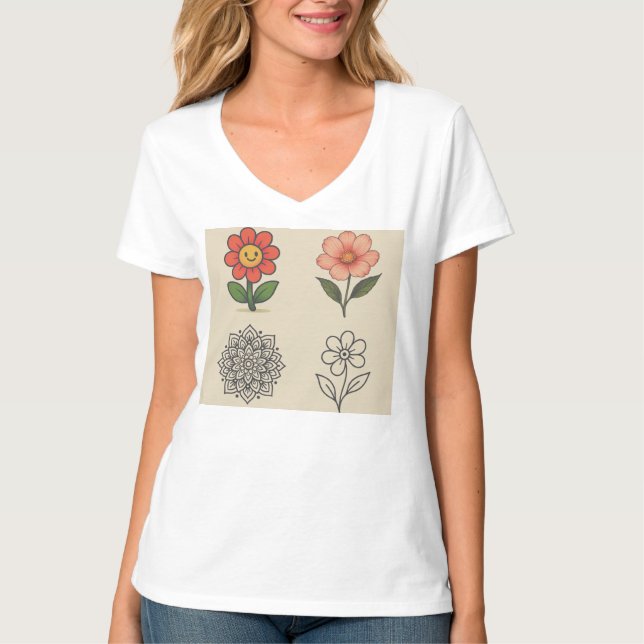 T-shirt Fusion Florale esthétique (Devant)