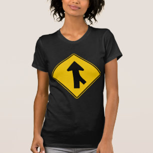 T-shirt Fusionnant le signe de route du trafic (droit)