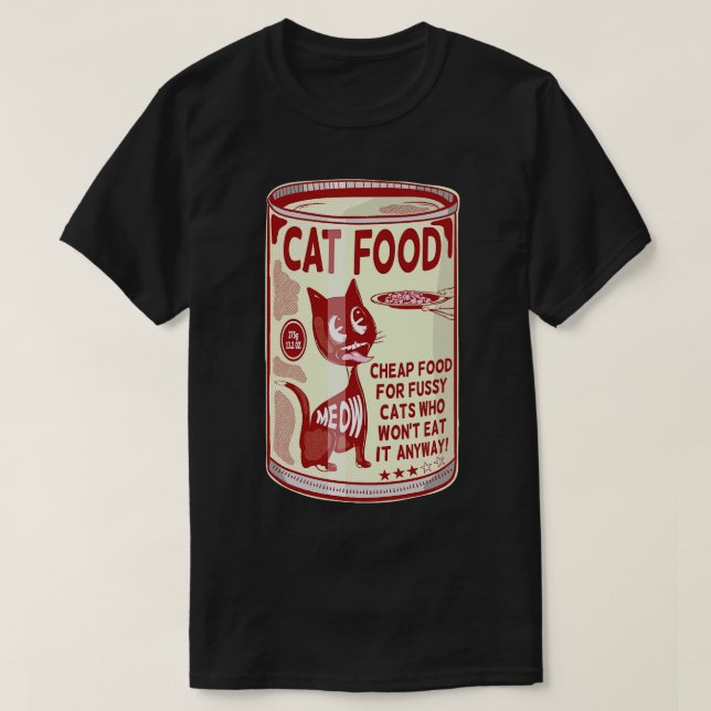 T-shirt Fussy mangeur chat nourriture (Design devant)