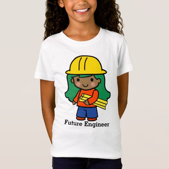 T-Shirt Futur Architecte/Ingénieur fille en Casquette dur (Devant)
