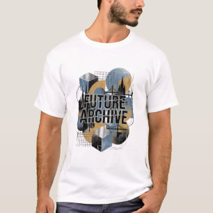 T-shirt Futur Archive Paysage Urbain Géométrique Rétro