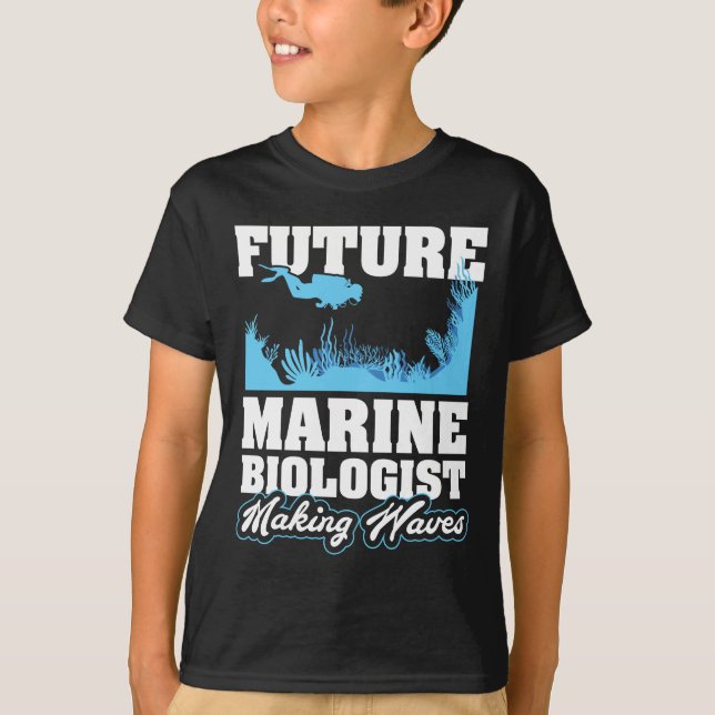 T-shirt Futur biologiste marin faisant des vagues (Devant)