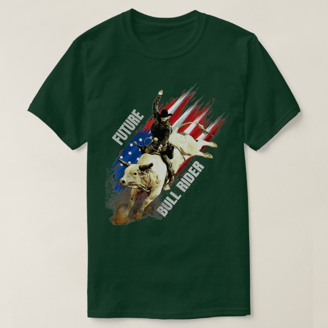 T-shirt Futur Bull Rider Cadeau Patriotic American Drapeau (Design devant)