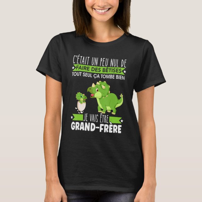 T-shirt Futur cadeau Big Brother Faire-part Dinosaur cadea (Devant)