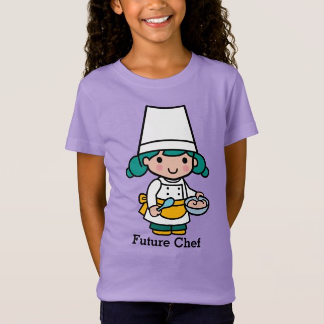 T-Shirt Futur chef / Baker Girl dans la cuisine d'Apron (Devant)