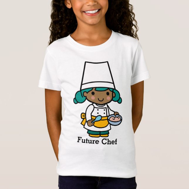 T-Shirt Futur chef / Baker Girl dans la cuisine d'Apron (Devant)