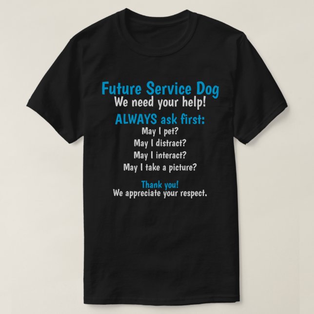 T-shirt Futur chien de service (Design devant)