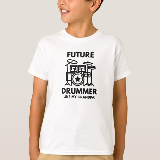 T-shirt Futur Drummer Comme Mon Grand-Père (Devant)